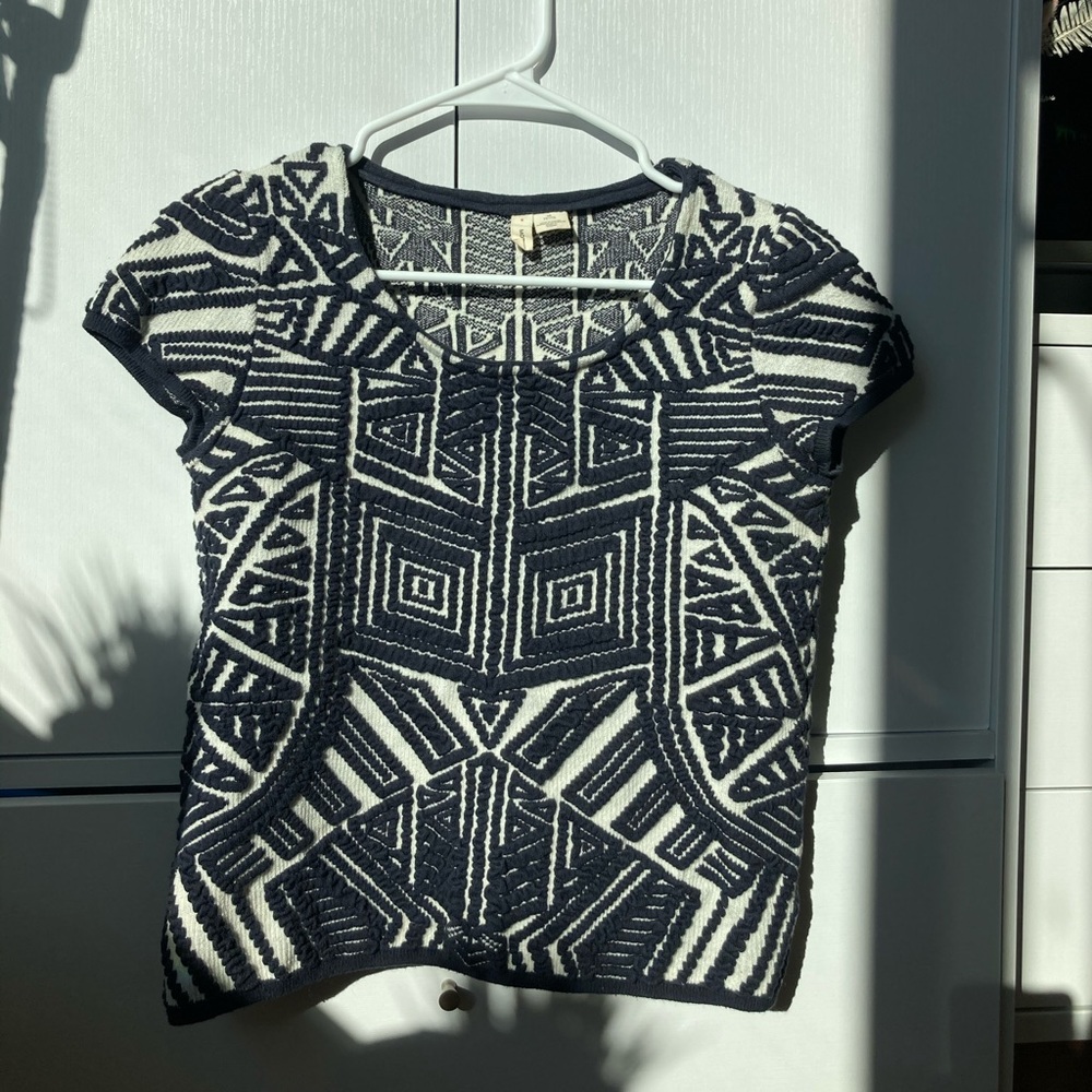 Anthropologie thick detailed knit top